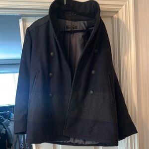 Men's Black & Gray Peacoat